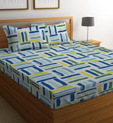 Premium Microfiber All Round Elastic Fitted Double Bedsheets With 2 King Size Pillow Covers | 72x78+10 Inches, Multicolor - Perfect For Use In A Home, Hotel Or Ideal For Bedroom Style
