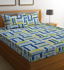 Microfiber Bedsheet For Double Bed Queen Size With 2 Pillow Covers - 90 X 100 Inches, Multicolor | Light Weight Super Soft Luxurious Durable & Breathable