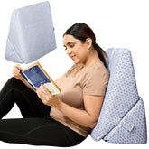 Wedge Pillow, Adjustable Memory Foam Bed Wedge Pillow For Sleeping, Grey Jacquard Color - 22 X 22 X 12 Inch | For Acid Reflux, Snoring, Pregnancy, Post-Surgical Recovery | Washable Cover