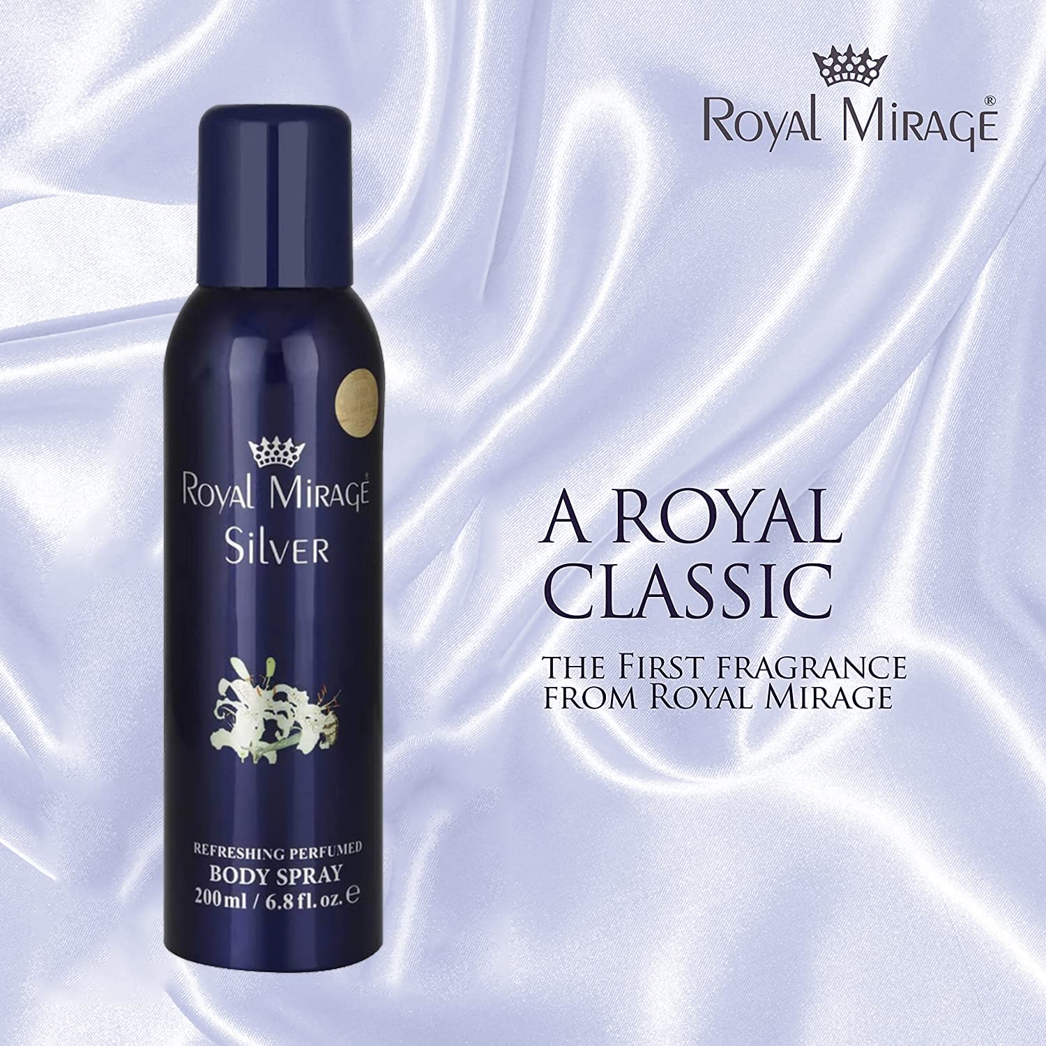 Royal Mirage Silver Refreshing Perfumed Body Spray 200ml 6.8 Fl.oz. Unisex Fragrance | Long Lasting Royal Mirage Silver Refreshing Perfumed Body Spray 200ml 6.8 Fl.oz. Unisex Fragrance | Long Lasting
