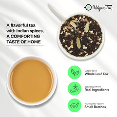 Udyan Tea Kadak Masala Chai - 250gm, 8.8 Ounce | Premium Blend With Fresh Tea Leaves & Real Spices - Authentic Indian Masala Chai Latte | High Caffeine Loose Leaves