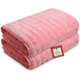 Enrich Homes Microfiber Bath Towels 900 Gsm | Large Size Super Soft Towel For Women & Men (Light Pink)- 2 Pcs