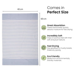 Mush Bamboo Turkish Hand Towels 250 Gsm | 100% Bamboo Gym Towel For Men & Women | Ultra Soft, Absorbent & Quick Dry Towel | Peach & Ice Melt (Set Of 2)