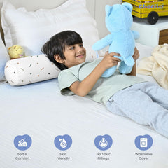 Memory Foam Soft Baby Bolster Pillow Cushion For Side & Neck Support, White | Removable & Washable Cover, Versatile Use, Comfortable & Restful Sleep, Portable, Lightweight Bed Pillow