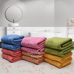Cotton Bolls Textiles Cotton Hand Towel 470 Gsm | Kitchen Towel 12 Pcs (Multicolor)