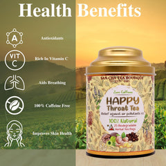 San-Cha Happy Throat Herbal Tea - 25 Biodegradable Pyramid Tea Bags | Relief Against Air Pollutants - Zero Caffeine, Rich In Vitamin C