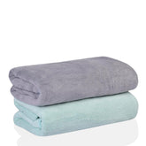 Glivary Microfiber Bath-Soft Towels 640 Gsm | With Hook Quick Dry Super Absorbent-Bath Towel For Men & Women (Grey & Green) | Pack Of 2