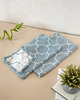 Debaans Bamboo Hand Towels 400 Gsm | Ultra Soft, Quick Dry, Antibacterial | Multiple Colors & Designs (Quatrefoil Ocean) - Set Of 2