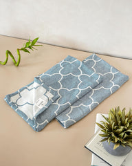 Debaans Bamboo Hand Towels 400 Gsm | Ultra Soft, Quick Dry, Antibacterial | Multiple Colors & Designs (Quatrefoil Ocean) - Set Of 2