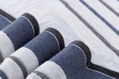 Casa Copenhagen Egyptian Cotton White Bay 1 Pcs Large Bath Towel 500 Gsm (Blue/Dark Grey)