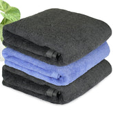 Heelium Bamboo Bath Towel | Lightweight & Quick Drying | Ultra Absorbent Towel 400 Gsm | Pack Of 3-2 Grey, 1 Iris