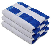 Kuber Industries Lining Design Soft Cotton Bath Towel 1200 Gsm- Blue & White (Pack Of 3)