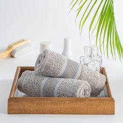 Spread Spain Water & Soil Face Towel 300 Gsm | Luxurious Blend Of Cotton & Bamboo Fiber Face Towel Ultra-Absorbent, Quick-Drying & Skin-Friendly (Brown) - Pack Of 2