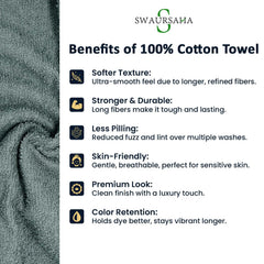 Swaursaha Premium Cotton Bath Towel 600 Gsm | Ultra Soft, Quick Dry, Super Absorbent Towel For Home, Spa, Gym & Travel (Grey)