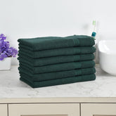 Fresh From Loom Luxury Fur Collection Hand Towel 500 Gsm Napkins Cotton High Absorbency Double Stitched Size (Dark-Green) - Set Of 6