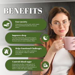 Saffron Cup Chamomile & Mint Tea - 80gm, 2.8 Ounce | 100% Natural, Rich In Antioxidants - Stress & Digestive Support | Caffeine Free, Airtight Zip Lock Pouch