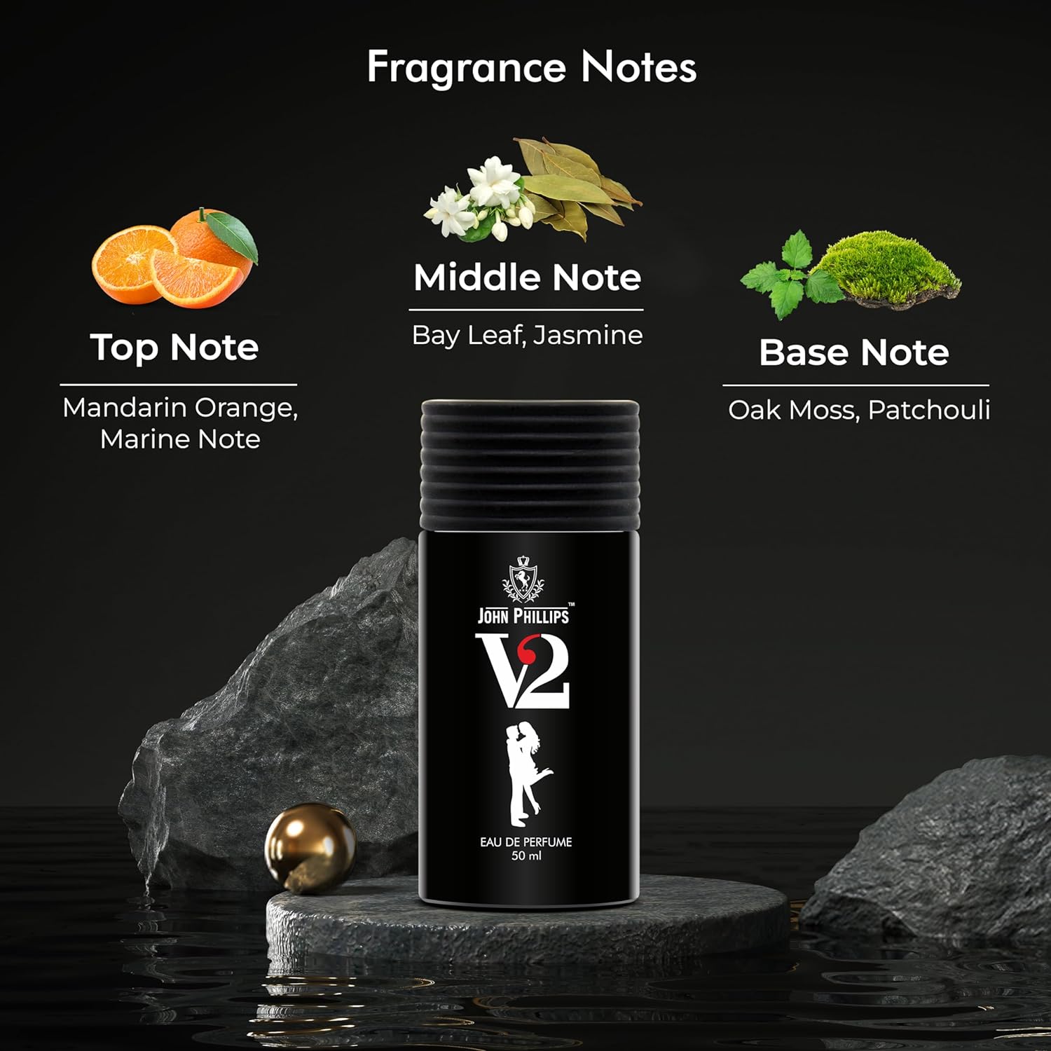 John Phillips Luxury Black & V2 Eau De Parfum 50ml 1.6 Fl.oz. Each Pack Of 2 For Men & Women John Phillips Luxury Black & V2 Eau De Parfum 50ml 1.6 Fl.oz. Each Pack Of 2 For Men & Women