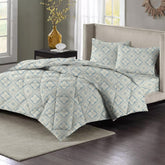 Double Bedsheet 1 Comforter 2 Pillow Covers - 90 X 100 Inches, Silver & Grey, 4 Pcs Bedding Set | Cotton Summer Ac Comforter Set King Size Double Bed
