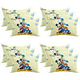 Kid's Soft Pillow For Sleeping, Disney Mickey Team Pillow, Cream - 12 X18 Inch | Back & Front Printed, Suitable For All Sleepers, Multipurpose & Comfortable, Breathable - Pack Of 12