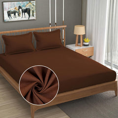 Queen Size Solid Plain Bedsheet Set Includes 2 Pillow Covers - 90 X 95 Inches, Copper | Exceptional Softness & Breathability | Premium Microfiber Material