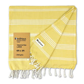 Indihaus Premium Extra Large Cotton Towel 330 Gsm | Soft, Absorbent & Comfortable Quick Dry Bath Towels Large Size (6Ft X 3Ft) (Sunshine Yellow)