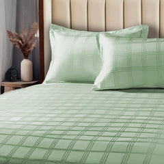 Pure Cotton Bedsheet King Size With 2 Matching Pillow Cover - 108 X 108 Inches, Sage Green | Luxurious 300 Thread Count | Breathable And Comfortable - Ideal For All-Season Use