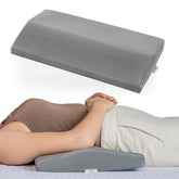 Lumbar Pillow For Sleeping, Back Pain, Nerve Pain, Pregnancy, Hip Pain Relief, Grey Color | Orthopedic Memory Foam Pillow With Breathable & Washable Cover | For Side, Stomach Sleeping