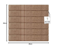 Ksc Shop Premium Luxury Cotton Face Towel 900 Gsm | Ultra Soft Highly Absorbent Face Towel (Cafe Brown) - Pack Of 6
