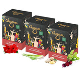 Chayam Mellow Hibiscus Tea - Pack Of 3 X 20 Pyramid Tea Bags | Blended With Lemongrass, Ginger, Beetroot & Hibiscus - Make Iced Or Hot Tea | Low Caffeine, Gluten Free, No Added Sugar
