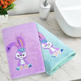 Maxoshine Microfiber Kids Bath Towels Quick Dry Super Absorbent Super Soft Bath Towel For Babies Toddler-Baby Towel (Purple/Green, Pack Of 2)