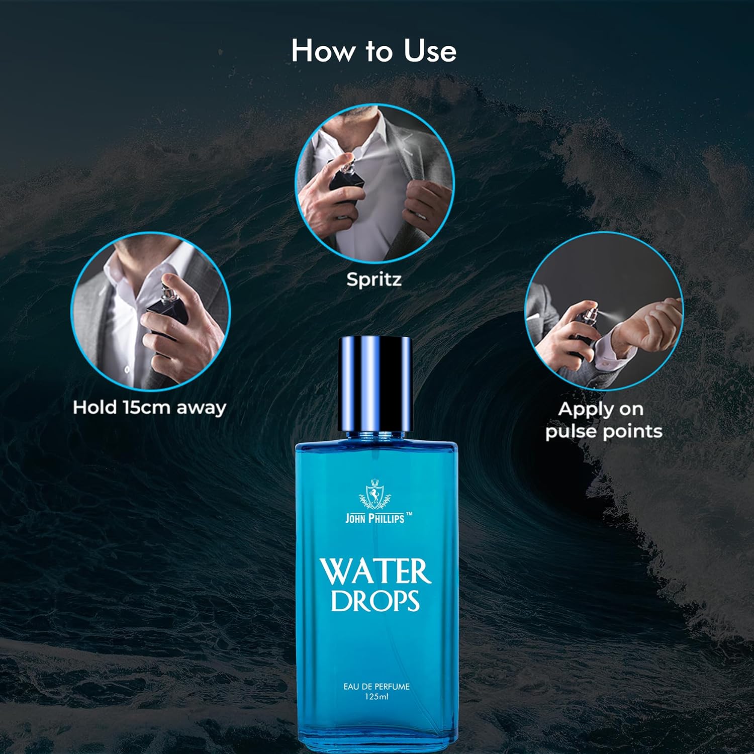 John Phillips Water Drops 125ml 4.2 Fl.oz. & Blue Angel 100ml 3.4 Fl.oz.  Combo Of 2 For Men & Women John Phillips Water Drops 125ml 4.2 Fl.oz. & Blue Angel 100ml 3.4 Fl.oz.  Combo Of 2 For Men & Women