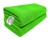 Softspun Microfiber Cleaning Cloths Towel Set 340 Gsm | Highly Absorbent Lint And Streak Free Multi-Purpose Wash Cloth For Kitchen, Car, Stainless (2 Pcs)- Green
