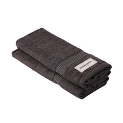 Bathriene Bamboo Hand Towels 400 Gsm | Ultra Soft, Absorbent & Quick Dry Towel (Midnight Grey)- Set Of 2