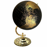 Big 10 Inch World Map Globe With Stylish Stand For Home, Living, Bedroom & Hall Decor, Office Table, Kids Room, Educational Tool, Showpiece - Gold Black, Pack Of 1