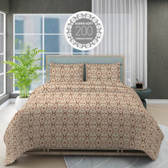 100% Cotton Bedsheet Set For Double Bed - 108 X 108 Inches, Cream | 1 Double Bed Sheet & 2 Pillow Covers - Gift For Weddings Or Birthdays King Size