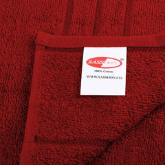 Sassoon Melrose 100% Cotton Hand Towel 400 Gsm | Highly Absorbent, Soft Material Perfect For Daily Use (Burgundy) -2 Piece