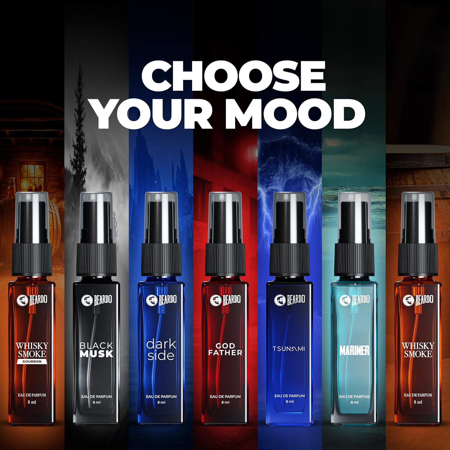 Beardo Legendary Assorted Perfume Gift Set 8ml Each 56ml 1.8 Fl.oz. Pack Of 7 | Perfect Gift Set For Boyfriend Beardo Legendary Assorted Perfume Gift Set 8ml Each 56ml 1.8 Fl.oz. Pack Of 7 | Perfect Gift Set For Boyfriend