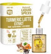 Spice Drop Turmeric Latte Extract - 180 Cups, 5ml, 0.1 Fl.Oz. | Authentic Indian Herbal Mix For Better Immune System - Natural & Ayurveda Recipe | Gluten Friendly, Keto Friendly, Non-GMO