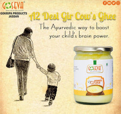 Organic Natural Real Bilona Ghee By Goseva | High In Protein Fiber Healthy Desi Ghee Good For Cooking | 1 Litre (500ml * 2) 33.8 Ounce | Jar Pack