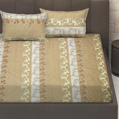 Luxurious Queen Size Bedsheet For Double Bed With 2 Pillow Cover - 90 X 90 Inches, Gold Brown | Perfect For Daily Use, Guest Rooms | Gift For Housewarmings, Weddings