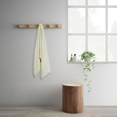 Spaces 100% Cotton Bath Towel 500 Gsm | Quick Dry Nano Spun Special Texture Bath Towels (Beige)