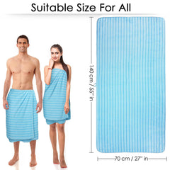 Story@Home Microfiber Bath Towels 400 Gsm Large Size | Towels For Men, Women & Kid | Perfect For Everyday Use (Blue Stripes)