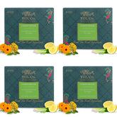 TGL Co. Lemon Detox Green Tea - Pack Of 4 X 16 Pyramid Tea Bags | Anti Inflammatory Properties, Keeps Hydrated - Medium Caffeine, Rich In Taste
