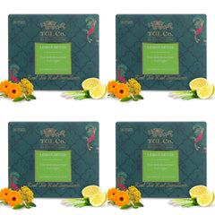 TGL Co. Lemon Detox Green Tea - Pack Of 4 X 16 Pyramid Tea Bags | Anti Inflammatory Properties, Keeps Hydrated - Medium Caffeine, Rich In Taste