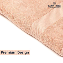 Earthy Fables Premium Face Towels 800 Gsm | Ultra Soft, Quick Dry & Highly Absorbent, For Gym, Travel & Acne-Prone Skin | Set Of 4 (Peach)