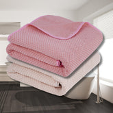 Fezora Microfiber Contler Bath Towels 700 Gsm | Large Size Bath Towel Soft & Absorbent Bath Towel For Men & Women (Light Pink & Cream)- Pack Of 2