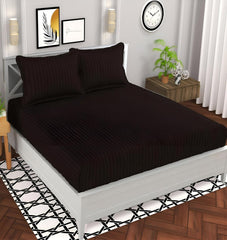 Cotton Double Bedsheet With 2 Pillow Cover - 90 X 90 Inches, Brown | Suitable For All Seasons & Easy To Wash | Bedding Set For Daily Use