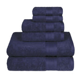 Trident Soft Comfort Air Rich Bath Towels 500 Gsm | 100% Cotton Towel, Super Soft, Highly Absorbent, 6 Pieces (Navy)