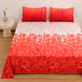 Bedsheet For King Size Bed With 2 Pillow Covers - 106 X 106 Inches, Red | Soft & Durable For Everyday Use - All Season Comfort