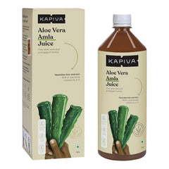 Kapiva Aloe Vera + Amla Juice Cold - Pressed Juice For Glowing Skin, Helps With Acne & Metabolism | 1 L 2.2lbs